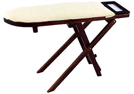 Melody Jane Puppenhaus Miniatur 1:12 Küche Wäsche Zubehör Holz Dunkel Bügelbrett