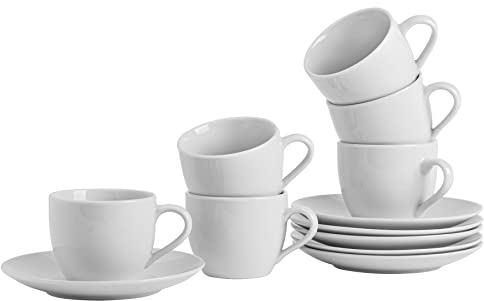 Argon Tableware White Cappuccino Coffee Cup/Saucer Set - 200ml - Set of 24
