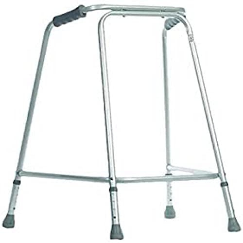 Aidapt Standard Extra Large Frame Adult Adjustable Height Aluminium Lightweight Walking Frame with Wheels and Anti Slip Ferrule Feet to Aid Stability and Confidence When Walking Aid