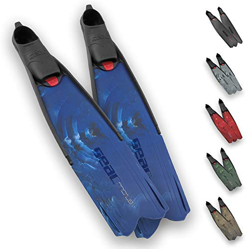 SEAC Motus Aletas largas de Buceo, Freediving y Pesca submarina, Adultos Unisex, Azul, 36/38