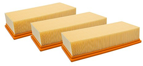 vhbw 3x filtre plissé plat compatible avec Kärcher NT 65/2 Eco Tc, 65/2 Eco, 65/2 Ap Me, 65/2 Ap, 72/2 Eco Tc aspirateur - Élément filtrant