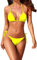 Tainehs Sexy Neckholder-Bikini für Damen, Tanga, zweiseitig, Triangel-Bikini, Badeanzüge, gelb, Medium