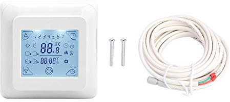 Thermostat Plancher Chauffant - Temp Thermostat programmable semaines LCD à écran Tactile Plancher Chauffant Thermostat Chauffant Régulateur de température