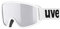 uvex topic FM - Skibrille für Damen und Herren - vergrößertes, beschlagfreies Sichtfeld - verzerrungsfreie Sicht - white/silver-lasergold lite - one size