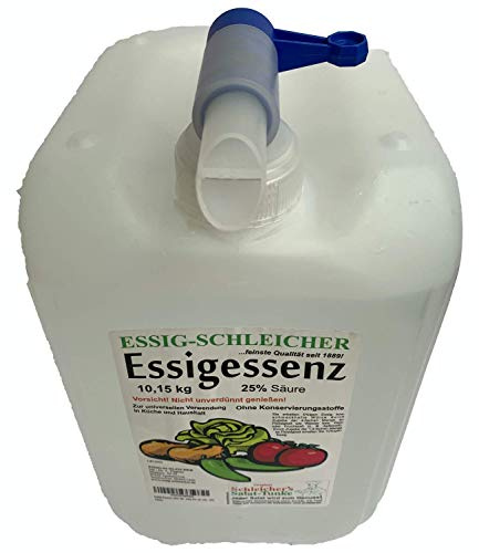 Essig-Schleicher Essig-Essenz 25% Säure | 10KG | Mit Auslasshahn | Made in Germany