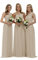 Lecureler Robe de demoiselle d'honneur longue asymétrique, champagne, 40
