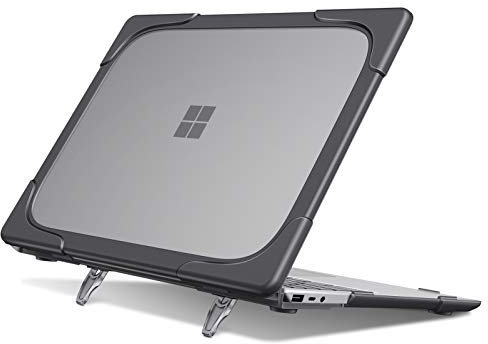 FINTIE Case Compatible with Microsoft Surface Laptop Go 3 (2023) / Surface Laptop Go 2 (2022) / Surface Laptop Go (2020) - Heavy Duty Matte Coated Protective Hard Shell Cover with Fold Kickstand, Grey