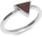 Kerbholz Holzschmuck – Geometrics Collection Triangle Ring, Damen Schmuck Ring, filigraner Ring mit dreieckigen Element aus Naturholz (Silber, L)