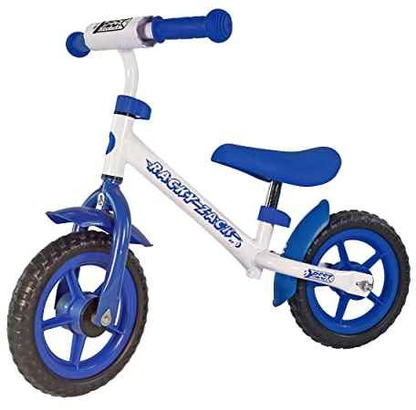 BEST SPORTING Laufrad ab 2 Jahren I Laufrad 12 Zoll I Kinderlaufrad mit Schutzblech und Kunststoff-Felgen I blau - weiß I Laufrad Junge mit Schaumstoff-Reifen I Kleinkindlaufrad Racky-Zack