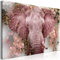 decomonkey Bilder Abstrakt Tiere 120x80 cm 1 Teilig Leinwandbilder Bild auf Leinwand Vlies Wandbild Kunstdruck Wanddeko Wand Wohnzimmer Wanddekoration Deko Pflanzen Rosa Elefant