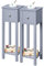 Yaheetech 2 STK. Telefontisch Grau HBT: ca. 70 x 25 x 25 cm Beistelltisch mit Schublade Konsolentisch aus Holz Pflanzentisch 70 cm hoch Blumentisch