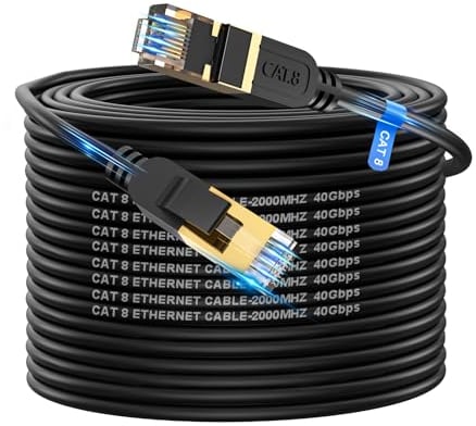 cat gruciso Cable Ethernet 30 metros Cat 8 Cable de Red Cable Lan 40Gbps 2000MHz con Conector RJ45 Cat 8, Compatible con Steam Deck PS5 PS4 Xbox X/S PC TV Box Router Servidor NAS