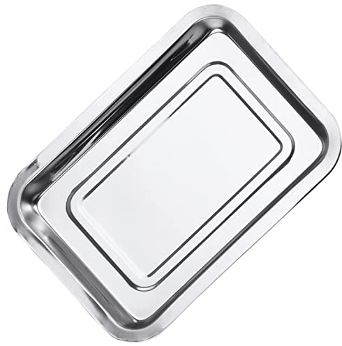 SHERCHPRY Kühlregal Sushi-Serviertablett Grillschale Edelstahl Backblech 34x26 -Backblechpfanne Toaster Backblechpfanne Backblech Backbleche Für Backofen 36 X 27 X 4. 8Cm Edelstahl Schale