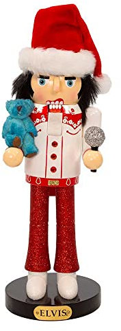 Elvis Presley Kurt Adler Casse-noisette avec ours en peluche Rouge 25,4 cm