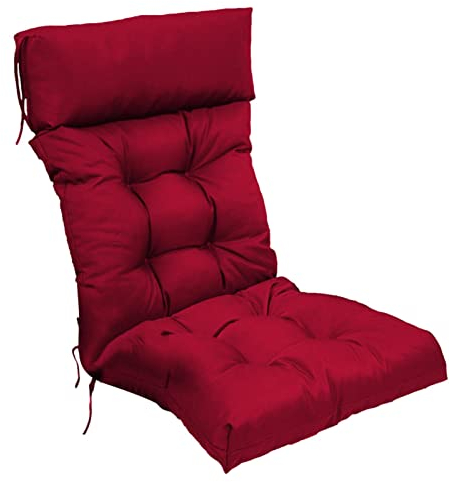Kasmole Sitzkissen Gartenstuhlauflage, Gartenstuhlauflagen Hochlehner, Sitzkissen Und Rückenkissen Für Stühle, Polsterauflagen UV-Beständig, Gartenstühle Sitzauflagen, Rot