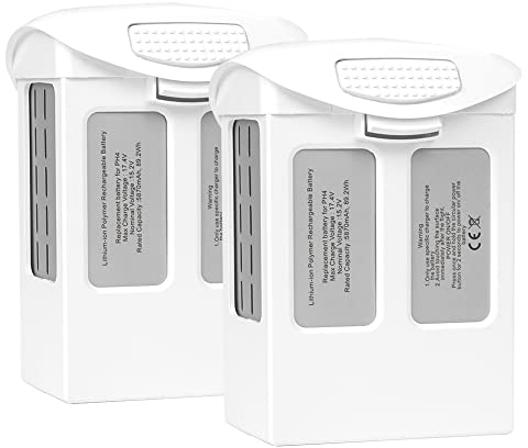 MVMOD Phantom 4 Battery Pack of 2, 15.2 V 5870 mAh Intelligent Flight Li-Polymer Replacement Battery for DJI Phantom 4, DJI Phantom 4 Pro, DJI Phantom 4 Pro V2.0 Phantom 4 Advanced Drone Series