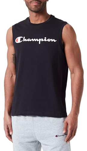 Champion Herren Legacy Icons-Tank S/L Crewneck T-Shirt, Schwarz, XL
