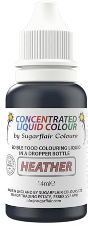 Sugarflair Heather Liquid Food Colouring Droplet For Colouring Royal Icing, Sugarpaste Buttercream, Sugarpaste Also For Painting & Can Be Used With An Airbrush - 14ml