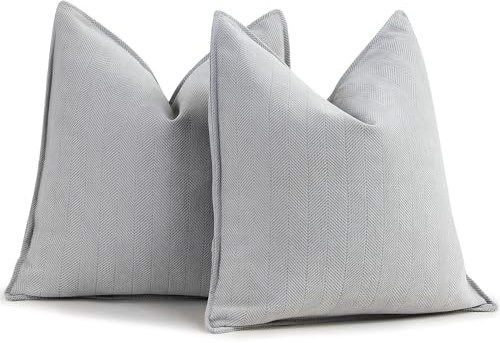 ZWJD Hell Grau Kissenbezug 60x60 2er Set Chenille Kissenbezüge Sofakissen Kissenhüllen mit elegantem Design, weiche und luxuriöse dekorative Dekokissen für Couch, Bett und Heimdekoration