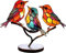 RZXBB Buntglas Vögel Anhänger,Fensterdeko Hängend,Vögel Buntglas Deko,Vögel Gebeizt Acryl Fensterbehang,für Windows Buntglaspanele,Glas Vögel Auf Zweig Vogel Wandschmuck (C)