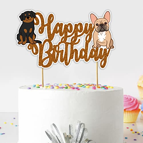 Seyal® Kuchendekoration mit Hundemotiv Happy Birthday