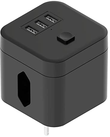 mit 2 USB-A und 1 Typ-C(5V/3.1A), Steckdosenwürfel mit Drehmechanik(2500W/10A), Steckdosenadapter für Büro, Zu Hause