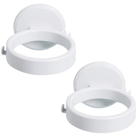 DDKY 2 pezzi 11.2 * 11 * 3CM Porta phon Porta Asciugacapelli,Porta Asciugacapelli Senza Perforazione,Porta Asciugacapelli, Staffa Adesiva Senza Perforazione Asciugacapelli,Porta Asciugacapelli-Bianco