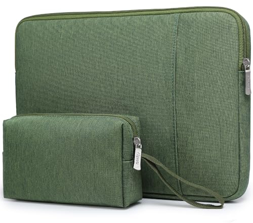 HYZUO 13,3-14 Zoll Laptop Tasche Set für MacBook Pro 14 M4/M3/M2/M1, MacBook Air/Pro 13,3, 13,5/13,8 Surface Book/Laptop, 13,3 HP Dell Lenovo Asus Acer, Grasgrün