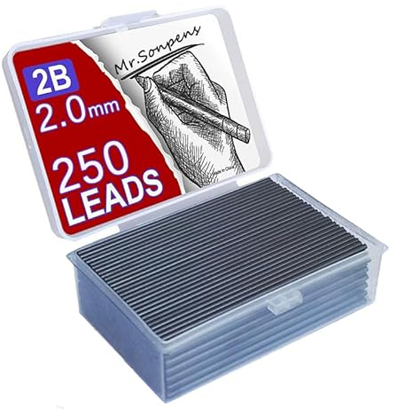 1000 Stück Mechanischer Bleistift Bleikern 0,5 0,7 0,9 1,3 2,0 mm 2 B große Kapazität austauschbar Bleistift Nachfüllung Student praktische Geschenkbox (2,0 mm)