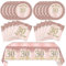 30th Birthday Decorations for Women 30th Birthday Party Supplies Include Rose Gold birthday Plates and Napkins Tablecloth 30th Birthday Supplies Tableware for Women