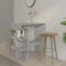 Homgoday Bartisch mit Ablagefach Beton Grau 100x50x101,5cm Holzwerkstoff