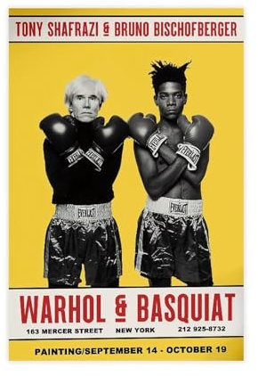 EMIGOS Basquiat und Warhol Leinwand-Poster, Wandkunst, Dekordruck, Bild, Gemälde für Wohnzimmer, Schlafzimmer, Dekoration, ungerahmt, 40 x 60 cm