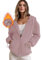 IWOLLENCE Sweatjacke Damen Zipper Hoodie Fleecejacke Rosa L