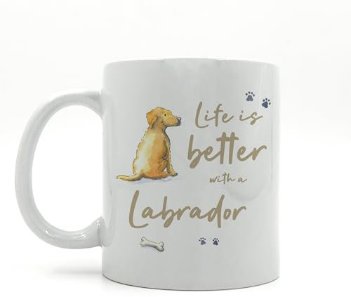 Image Industry Life is Better Yellow Labrador Ceramic Mug - Labrador Gifts - Dog Mug - Labrador Gifts for Her - Labrador Gifts - Labrador Birthday Gifts for Women - Labrador Mug