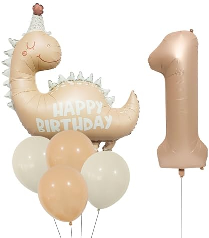 DazzJoy Dino Geburtstagsdeko 1 Jahr Junge, Luftballon 1. Geburtstag Junge Mädchen, Dinosaurier Happy Birthday Ballon1 Geburtstags Junge, Luftballons Geburtstag 1 Jahr Jungen, Erster Geburtstage Jungen