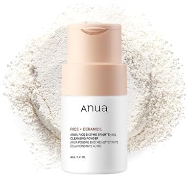 ANUA Rice Enzyme Brightening Cleansing Powder, Reismaske, Ceramid, Gesichtsreiniger für aufhellende, strahlende Haut, Gesichtsreiniger für trockene Haut, koreanische Hautpflege, parfümfrei, 40 g
