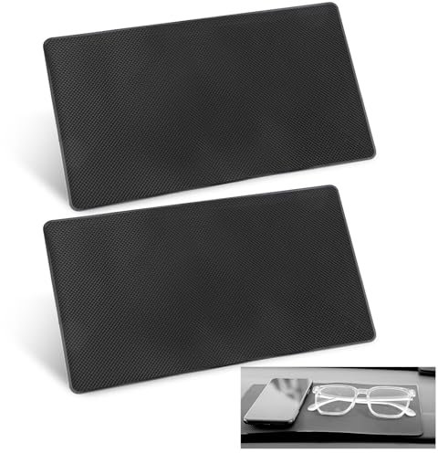 2 Stück Auto Armaturenbrett Anti Rutsch Matten 10.6 X 5.9 Inch Silikon Pad Auto Antirutschmatte Auto Extra Große Größe Silikon-Fixiermatte Selbstklebend Auto Armaturenbrett Pad Für Auto Dekoration