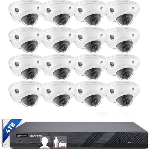 ONWOTE 16 Channel Security System 6K NVR, 16x 4K PoE IP 2 Way Talk Cameras