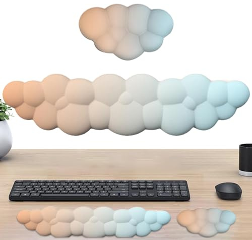 Repose-poignet pour clavier en forme de nuage | Repose-poignet de bureau en nuage | Repose-poignet ergonomique avec dégradé de couleur pour clavier, bureau, ordinateur portable