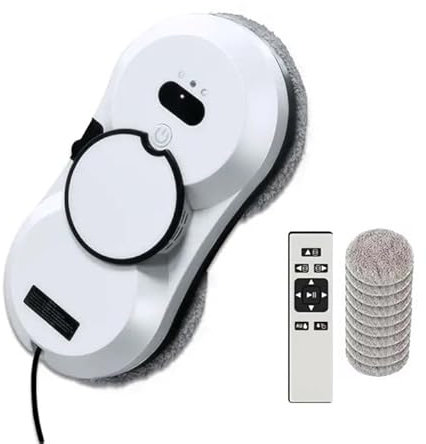 UOEONR Fensterreinigungsroboter mit Sprühfunktion, 5600 Pa Elektrischer Fensterputzer Fernbedienung mit 10 Tüchern, Fensterreiniger Roboter Automatischer für Alle Fenster