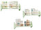 WOLTU Bücherregal Kinder Wand 3er Set, Wandregal Kinderzimmer, Kinderregal für Buchaufbewahrung, aus Kiefernholz MDF, für Kinderzimmer Spielzimmer, Grün