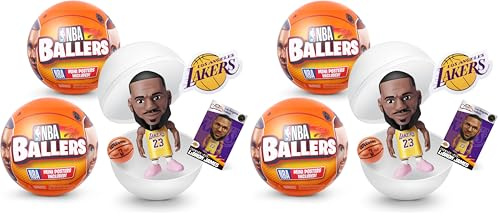 5 Surprise 2 Kapseln NBA Ballers von ZURU, Unboxing_Spielzeug für Jungen, Realistisches Miniatur-Basketball-Sportspielzeug (Packung mit 2)