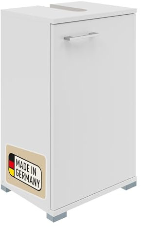 Probus Armario básico para baño de 40 cm – Moderno Armario bajo Lavabo en diseño Blanco con Mucho Espacio de Almacenamiento, Fabricado en Alemania, Color Blanco