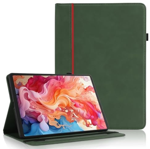 AsWant Custodia per iPad Air 11 Pollici (2025/2024),Verde | Auto Sonno/Veglia,Ultra Sottile in PU Pelle,Supporto,Scomparto per schede,Cover per iPad Air 11
