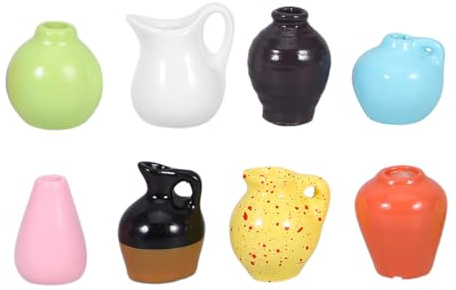 CONGARTENO 8pcs Mini Vase Magnets Cute Refrigerator Accessories Flower Pot Magnets for Kitchen Office and Home Decor