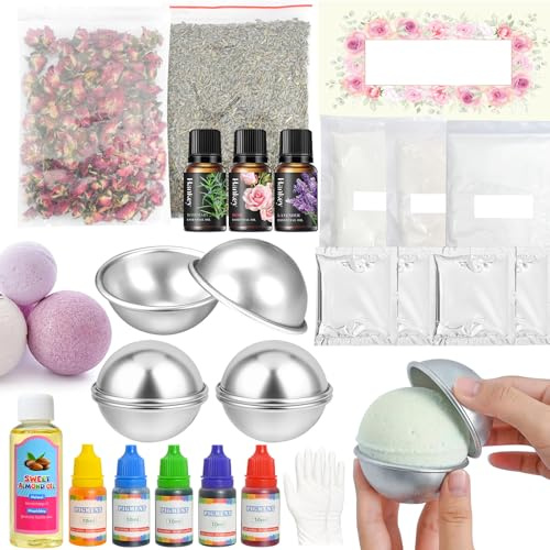Vezerd Badebomben Selber Badekugeln Seife Bastelset DIY Set | Seifen Selber Machen Set, Basteln Erwachsene DIY Set, Kreative Geburtstagsgeschenk für Kinder Mädchen Frauen Freund Jungen