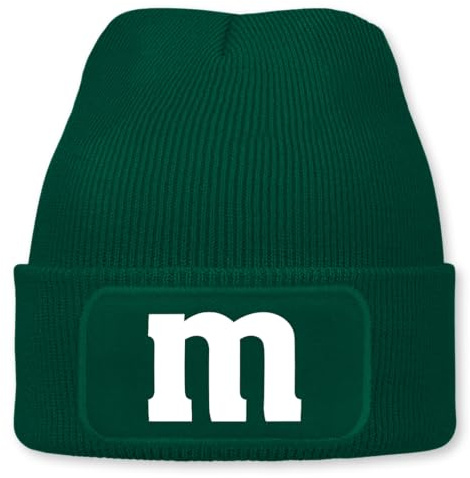 Prozente Momente Buchstabe m – lustige Wintermütze | Beanie für Damen & Herren, warm, elastisch & Unisex, Strickmütze mit Patch & Druck, perfekt für Après-Ski, Weihnachtsmarkt & Fasching