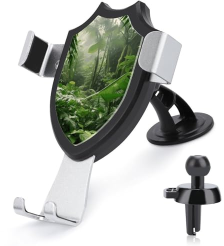 PNOMEDPKJ Support de téléphone de voiture pour tableau de bord, pare-brise et grille d'aération Motif forêt tropicale