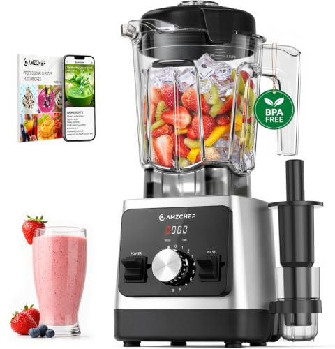 AMZCHEF Profesional Batidora 1800W, Jarra de Capacidad 2L (Libre de BPA)