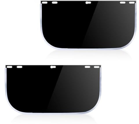 Rainway 2 Stück Gesichtsschutz Ersatzlinse Schwarz, Ersatzlinse für Face Shield, Gesichtsschutzschild, Gesichtsschild Getöntes, Gesichtsschutz Visier, Gesichtsschutzlinse zum Schleifen und Schneiden